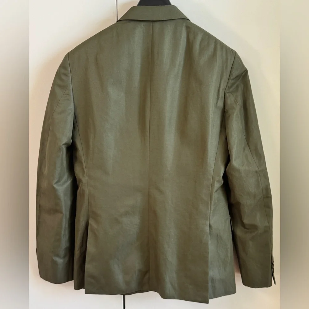 BOTTEGA VENETA COTTON BLEND SUIT OLIVE ARMY GREEN SUMMER WEDDING EU 52 / US 42 - Picture 3 of 14